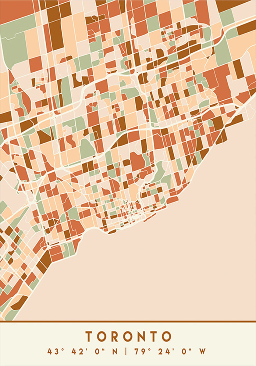 Black Maps Earth Tones 89 Plakat