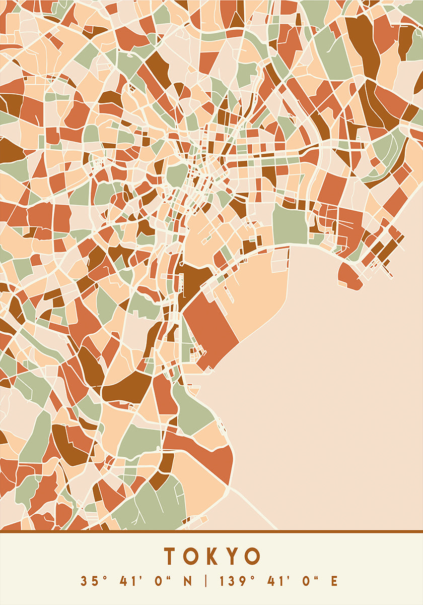 Black Maps Earth Tones 88 Poster