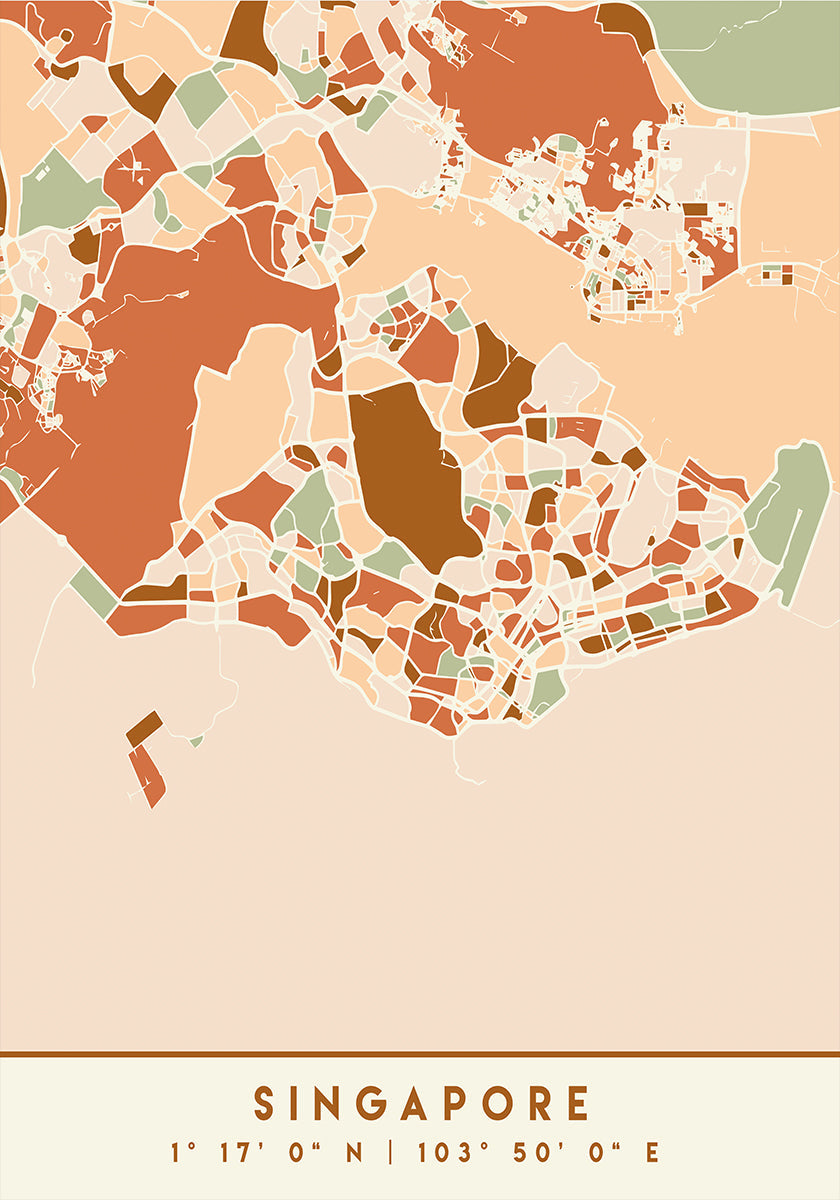 Black Maps Earth Tones 81 Poster