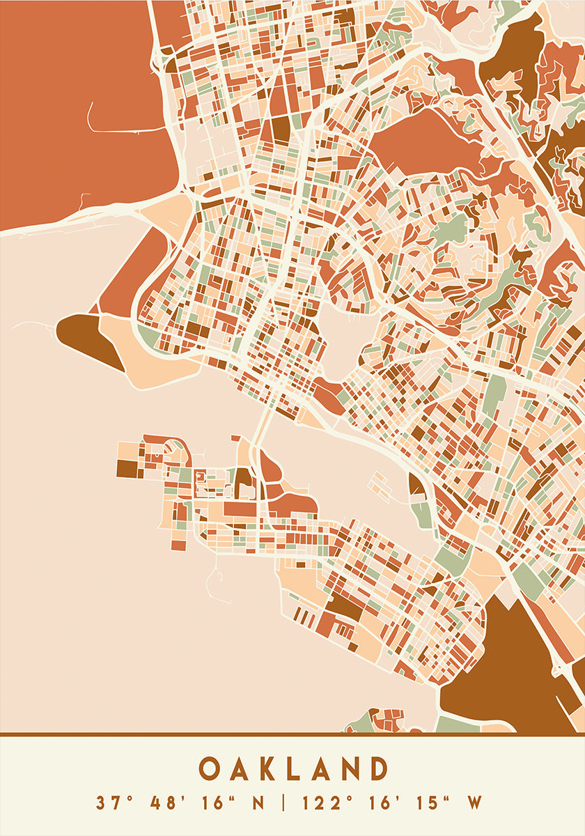 Black Maps Earth Tones 62 Plakat