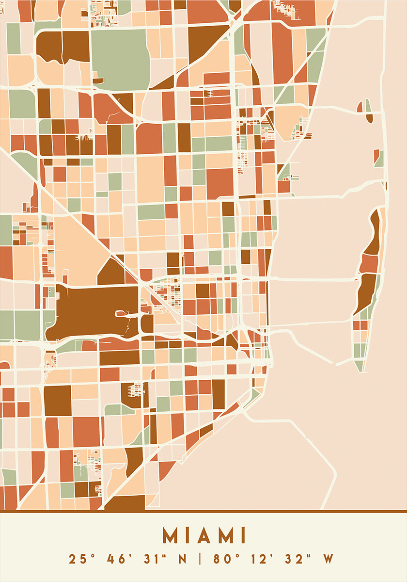 Black Maps Earth Tones 53 Poster