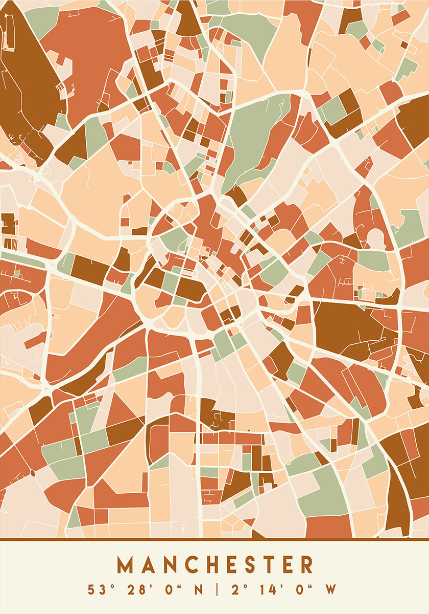 Black Maps Earth Tones 45 Poster