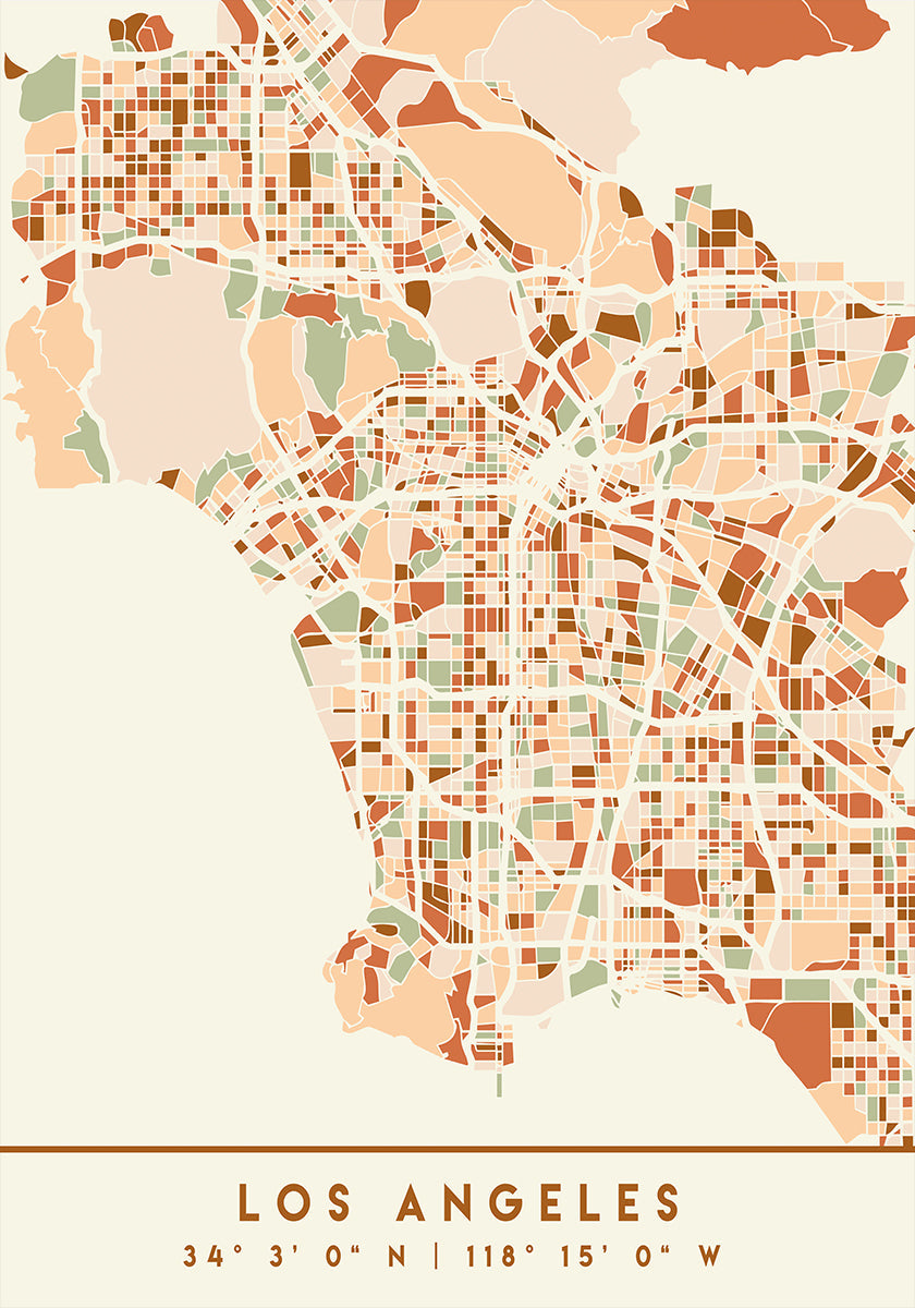 Black Maps Earth Tones 42 Poster