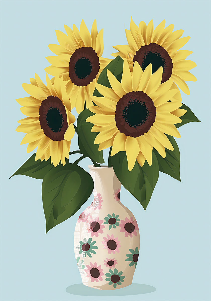 Vase of Sunflowers Poster