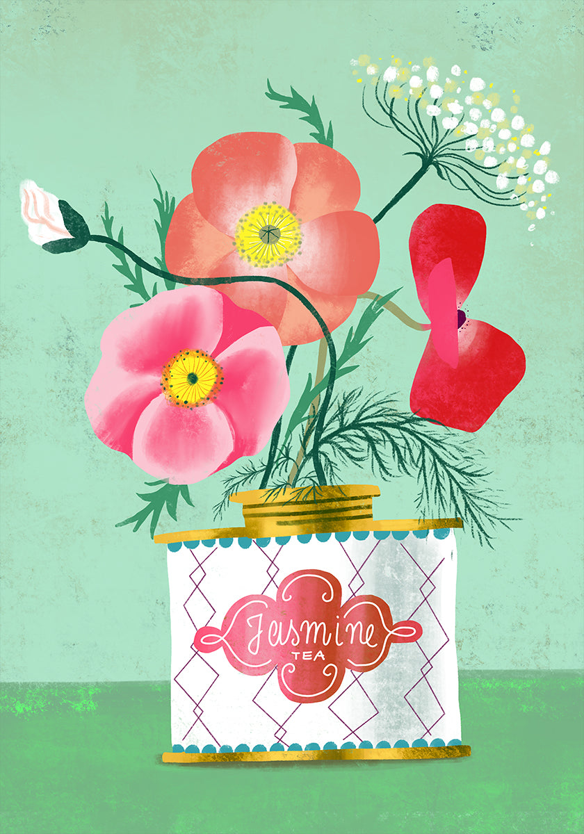Poppies In Jasmine Tea Plakat