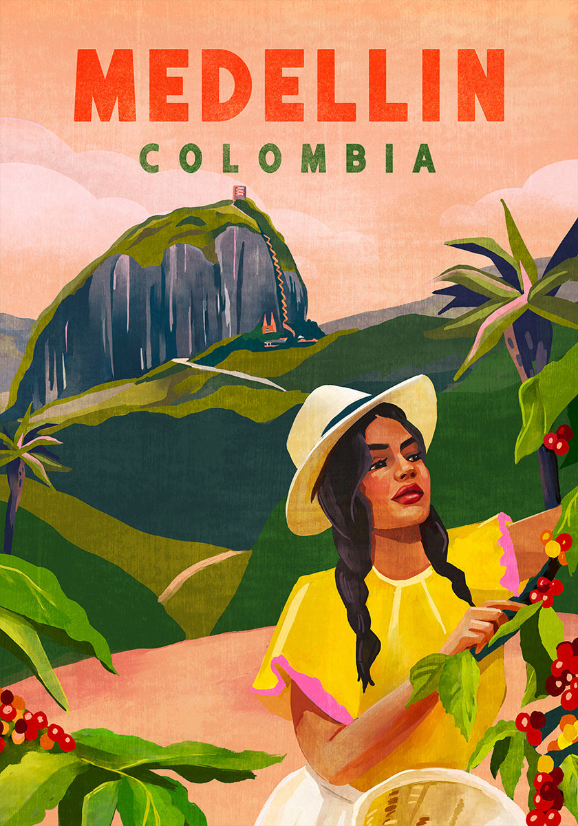Medellin Kolumbien Travel Poster