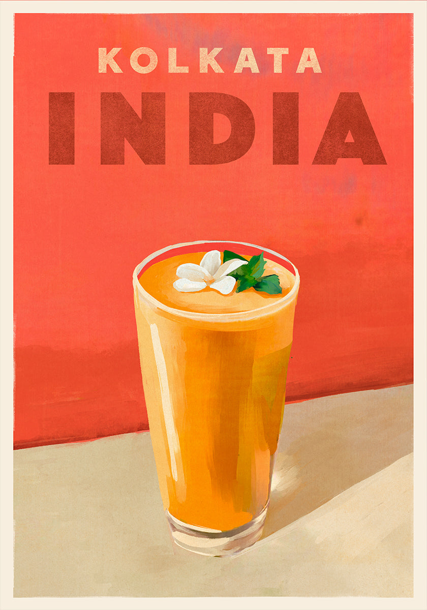 Cestovný plagát koktail Kalkata India