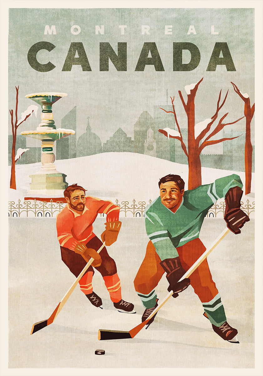Montreal Canada Pond Hockey Guys Poster