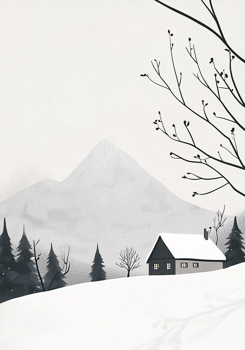 Winter Landscape House Snow Plakat