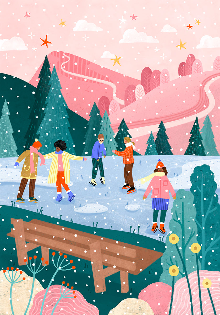 Inimeste uisutamise plakat