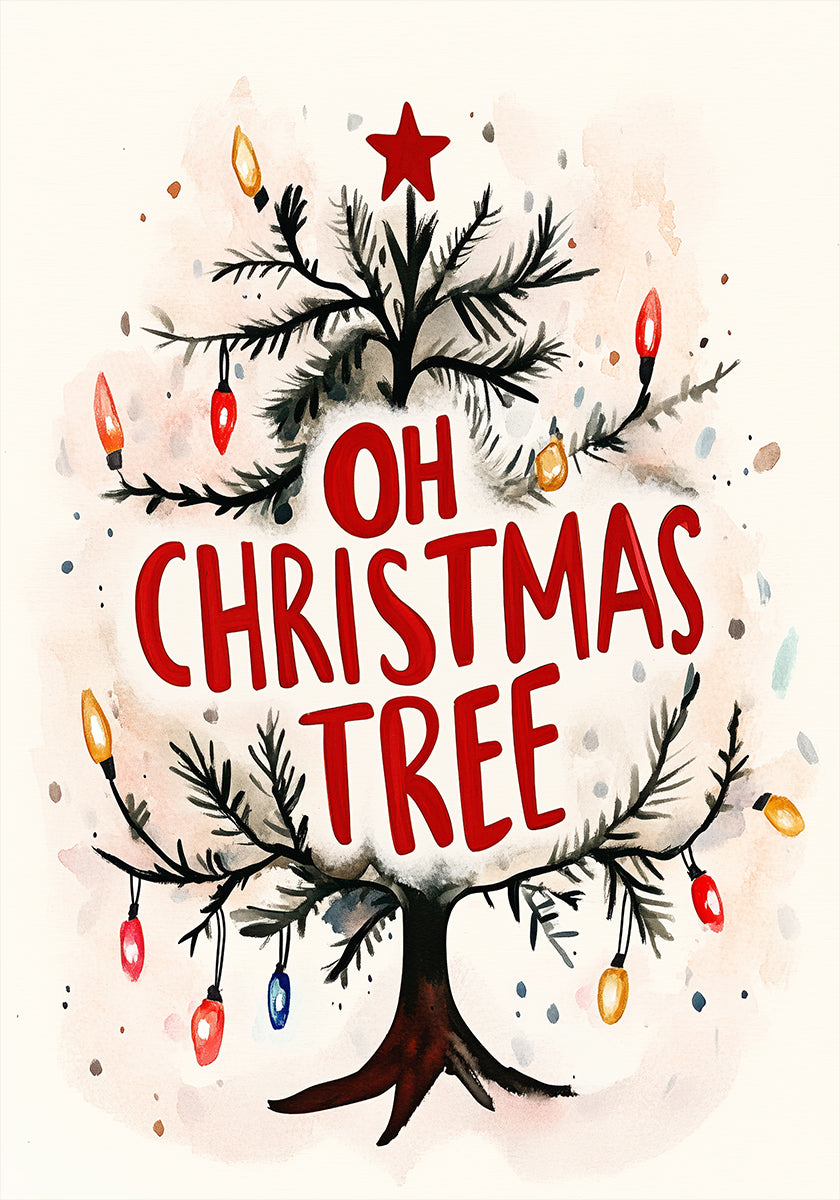 Poster cu strălucire a copacului festiv