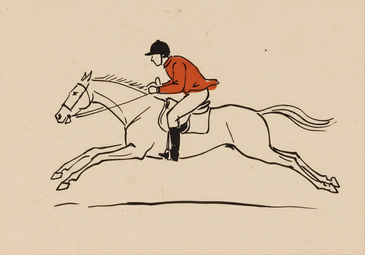Vintage Equestrian Sketch Poster - Posterbox
