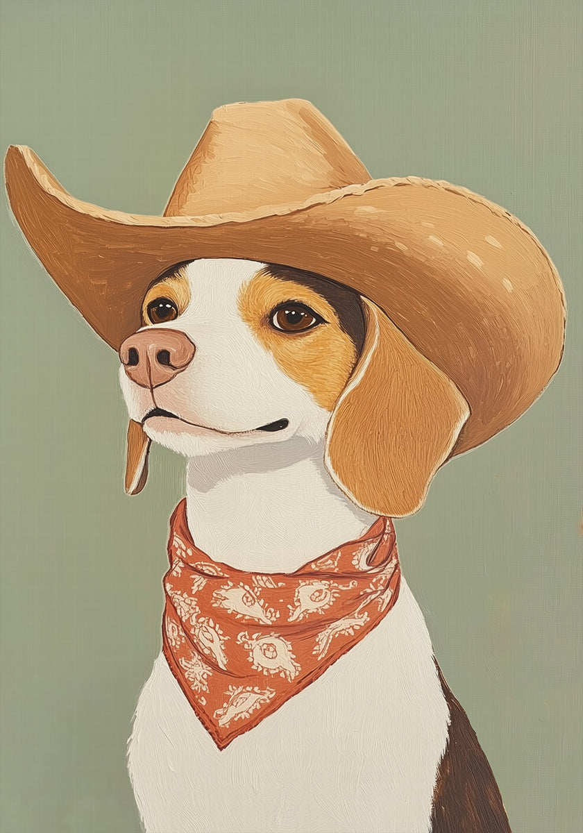Cowboy Beagle koera plakat
