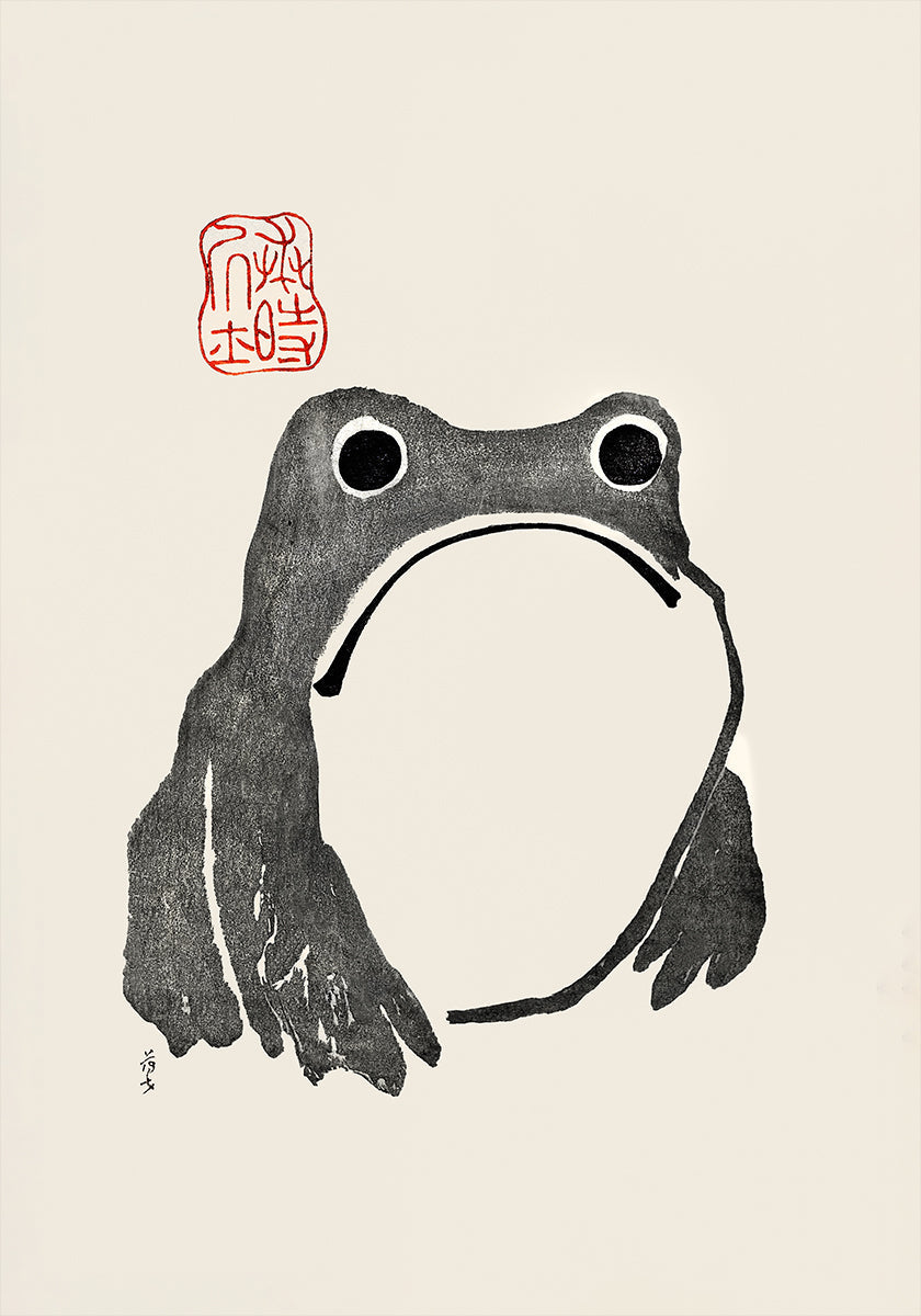 Grumpy Frog I Black Plakat