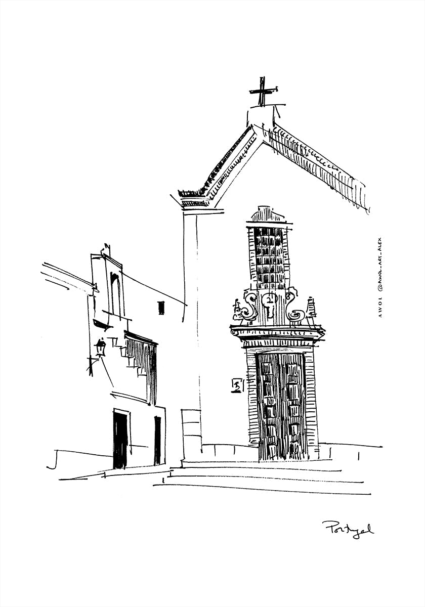 Portugese Town Square Plakat