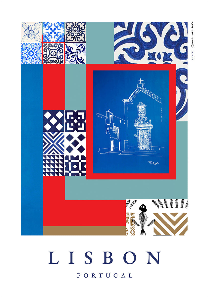 Lisabonas fasāžu plakāts