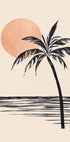 Coconut Tree with Sunset Illustration Plakat - Posterbox