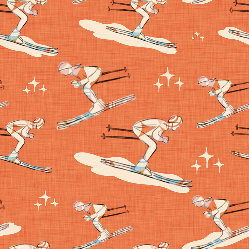 Ziemas sporta veidi Retro Vintage Ski Blue.png (JAUNS)