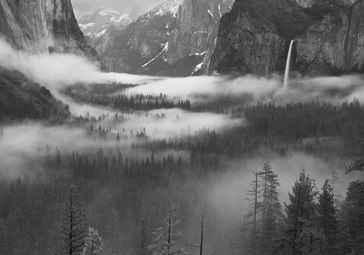Ceață care plutește în valea Yosemite