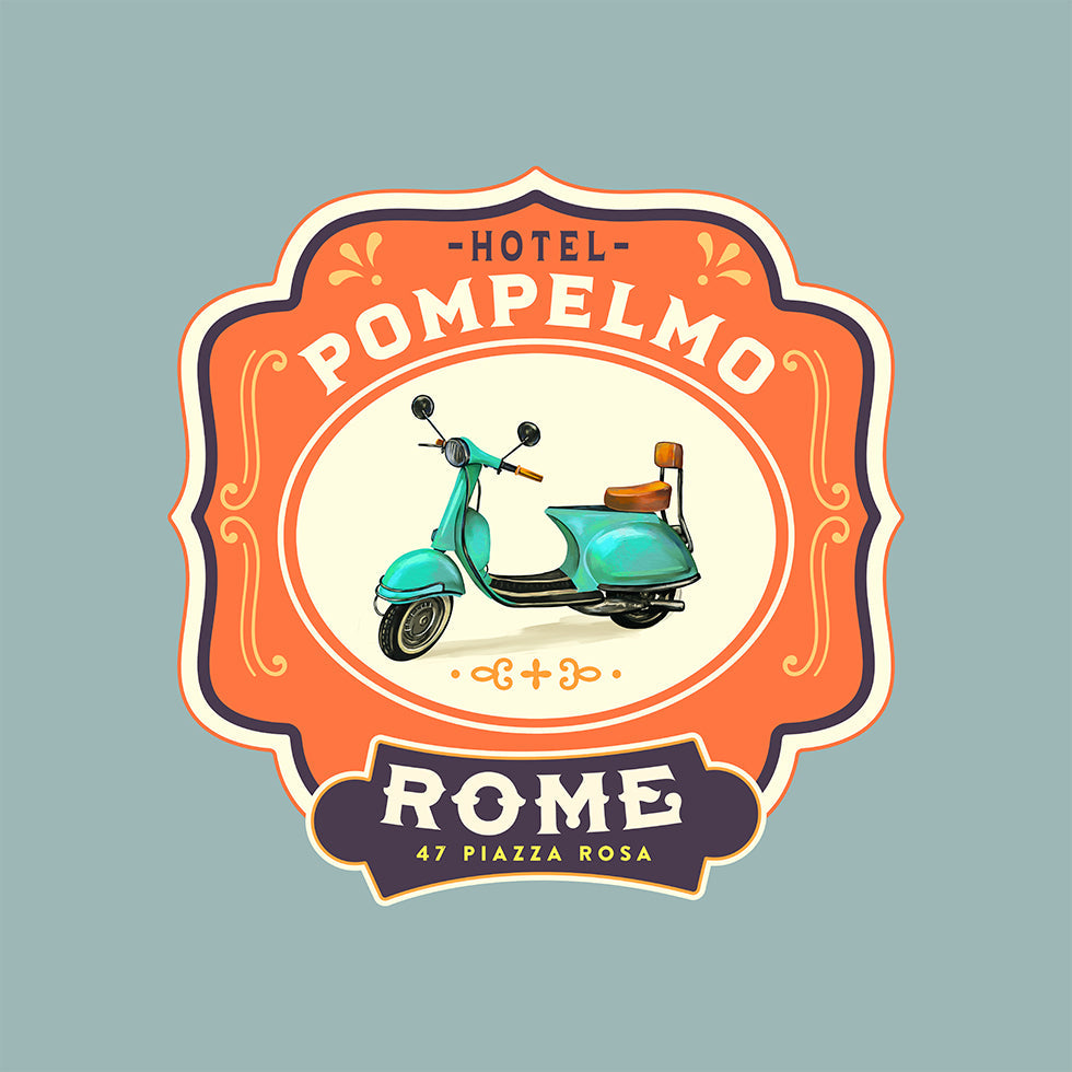 Hotel Pompelmo Rome Travel Poster (NEW) - Posterbox