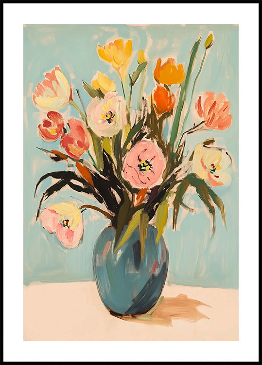 Colorful Flowers in Vase Plakat - Posterbox