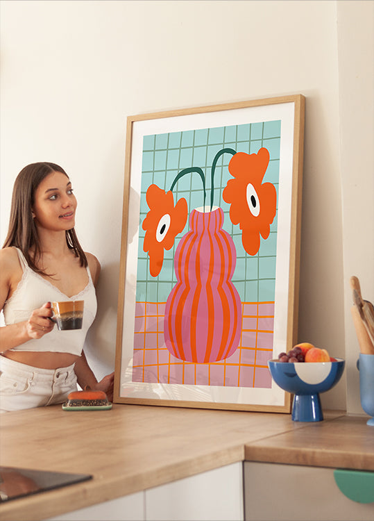 Colorful Clay Blooms Plakat - Posterbox