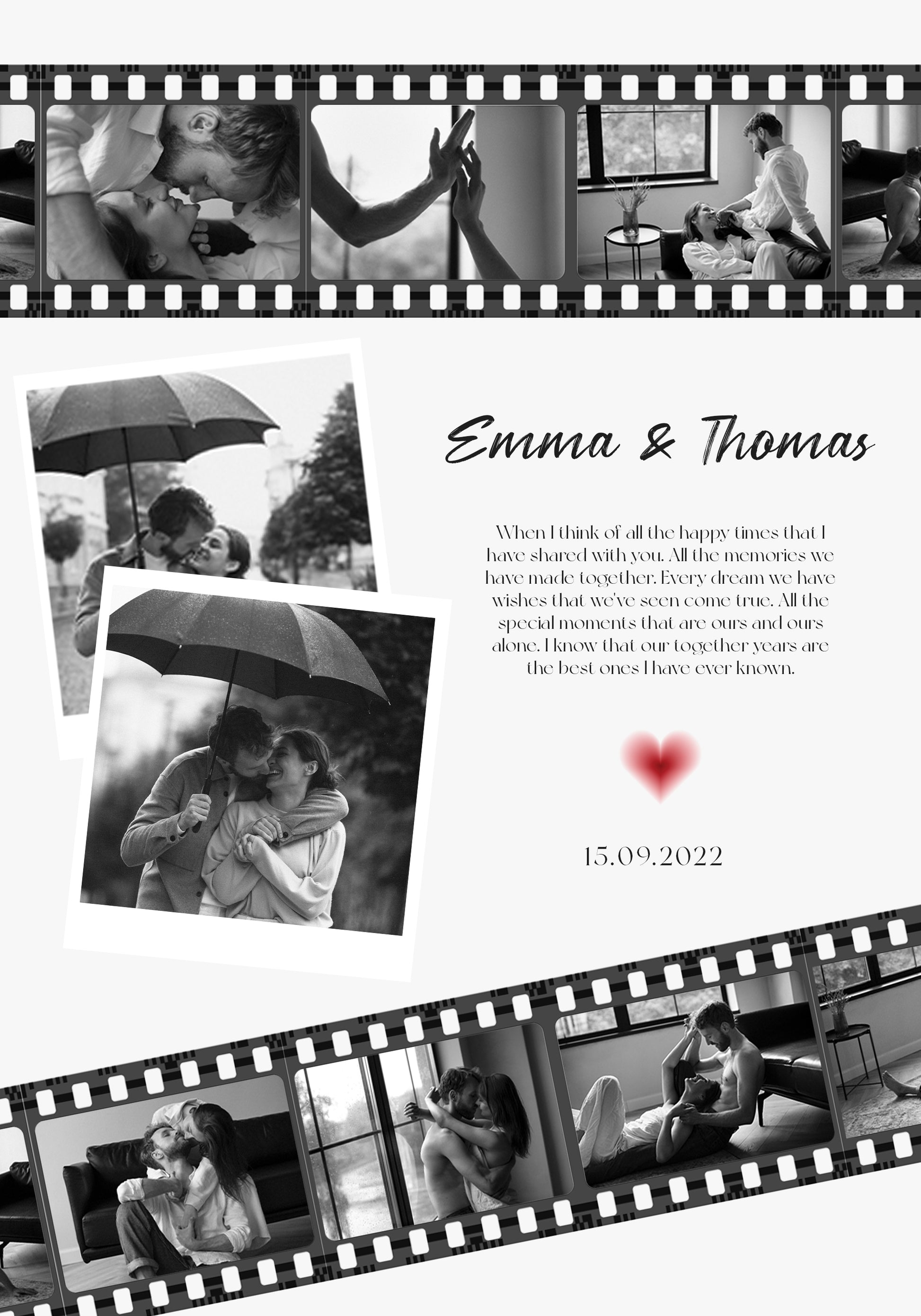 Výročie Film Photo Collage Plagát