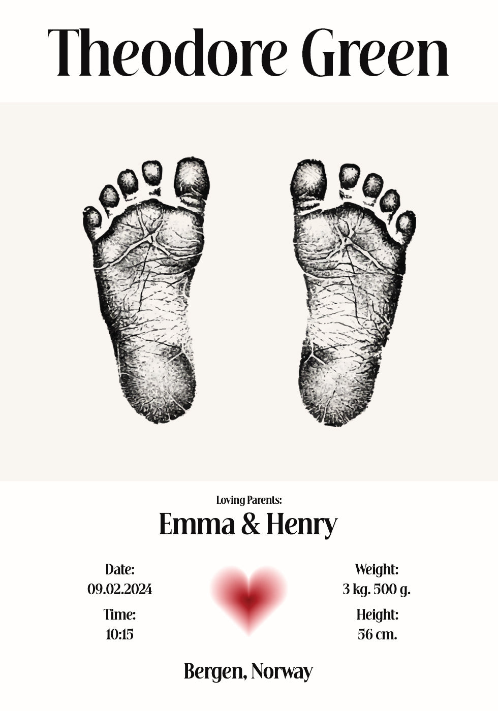 Baby Footprint isikupärastatud plakat