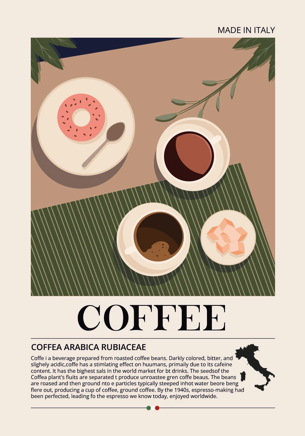Coffee Made in Italy Plakat - Posterbox.dk