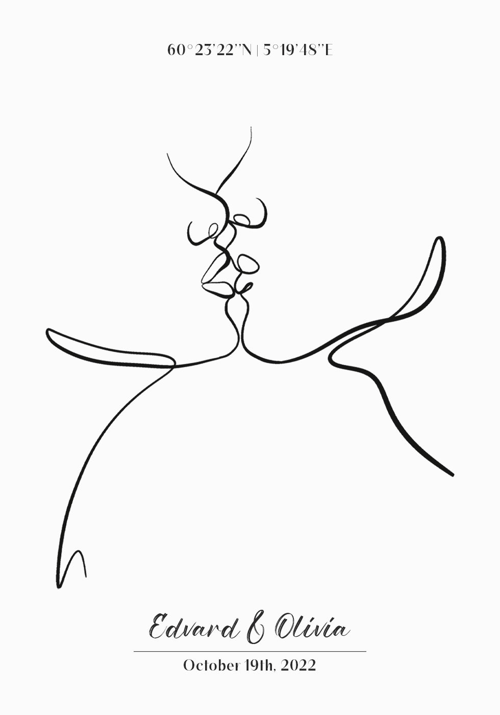 Suasmenintas plakatas su poros bučiniais