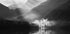 Foggy Shore of A Mountain Lake Plakat - Posterbox.dk