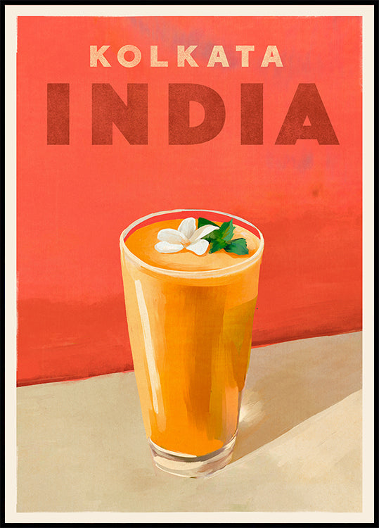 Cestovný plagát koktail Kalkata India