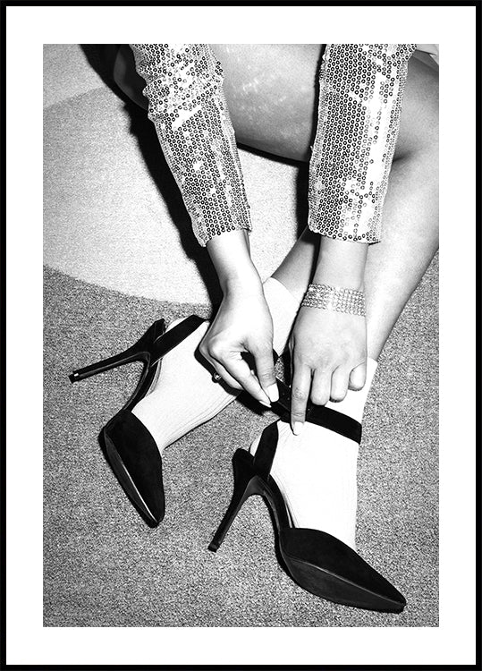 Disco Feet alb-negru