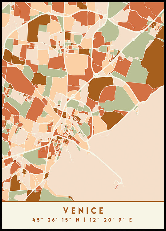 Black Maps Earth Tones 91 Plakat