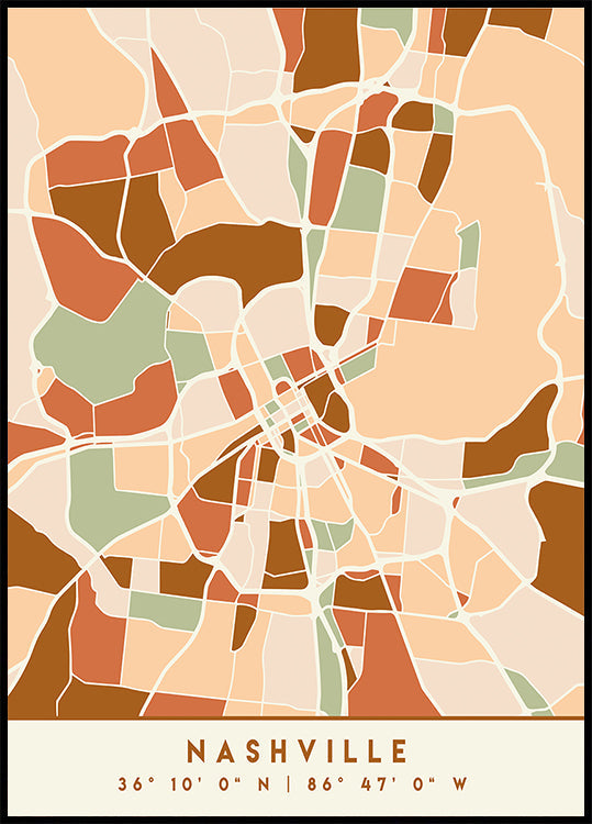 Black Maps Earth Tones 59 Plakat