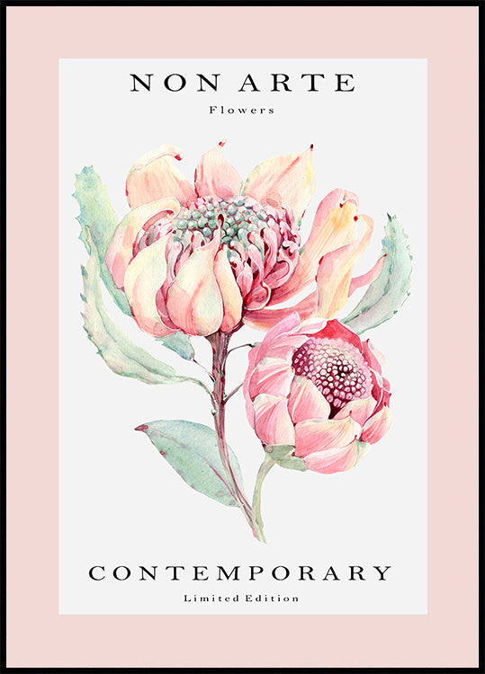 Non Arte rose Blummen Poster