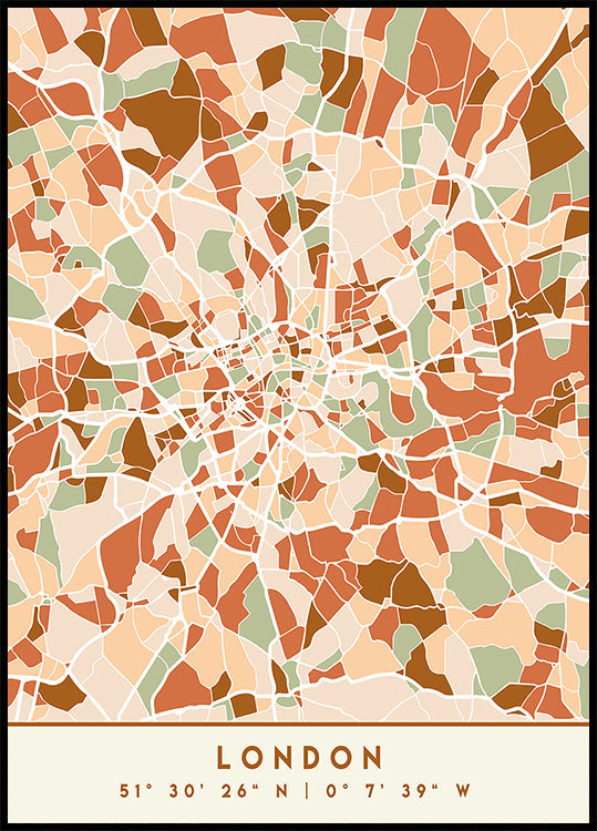 Black Maps Earth Tones 41 Plakat