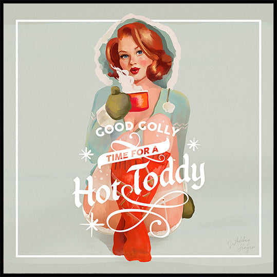Hot Toddy Redhead vintage ziemas kokteiļu māksla (JAUNS)