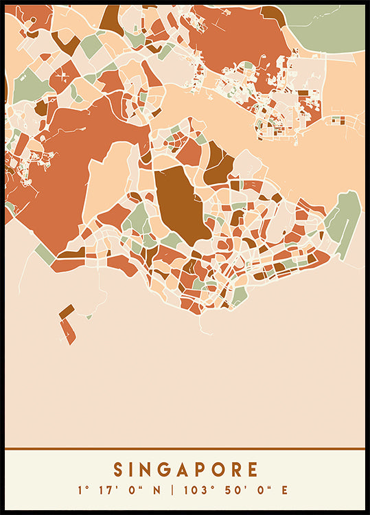 Black Maps Earth Tones 81 Plakat