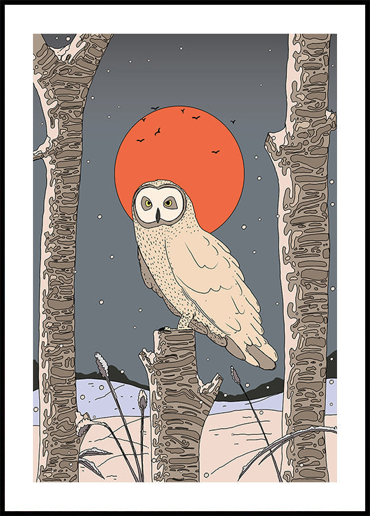Vintage öökulli plakat