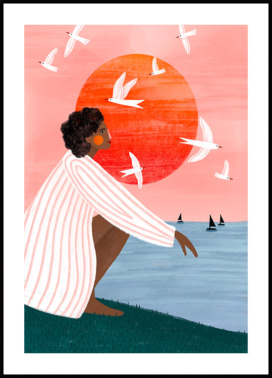 Sonnenënnergang op meng eegen Affiche