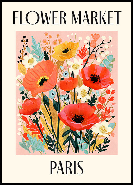 Plagát Kvetinový trh Paríž Francúzsko
