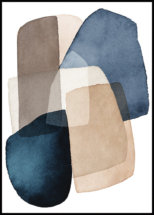 Blue Brown Blocks Poster