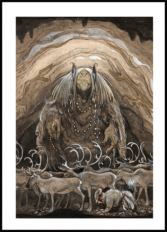 John Bauer Nilas Offer Julbocken II Plakat - Posterbox.dk