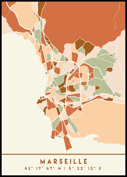 Black Maps Earth Tones 48 Plakat