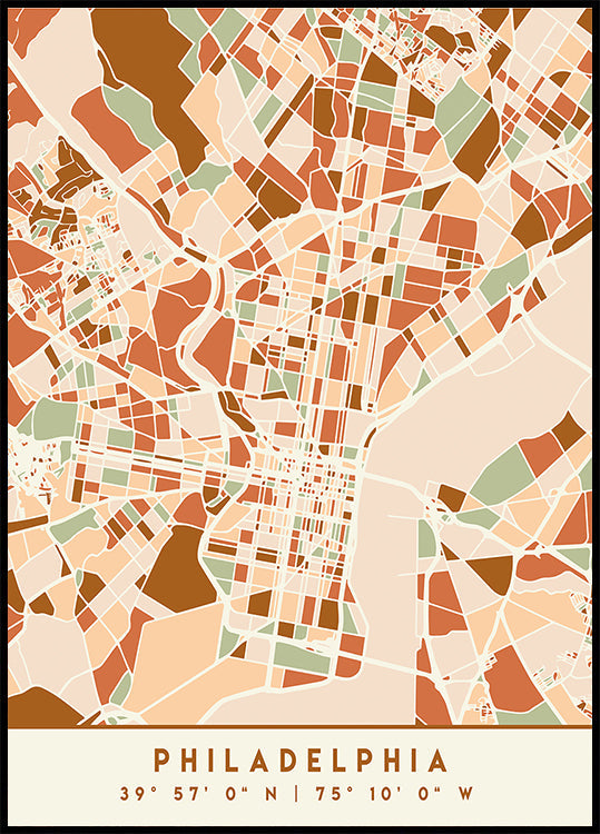 Black Maps Earth Tones 65 Plakat