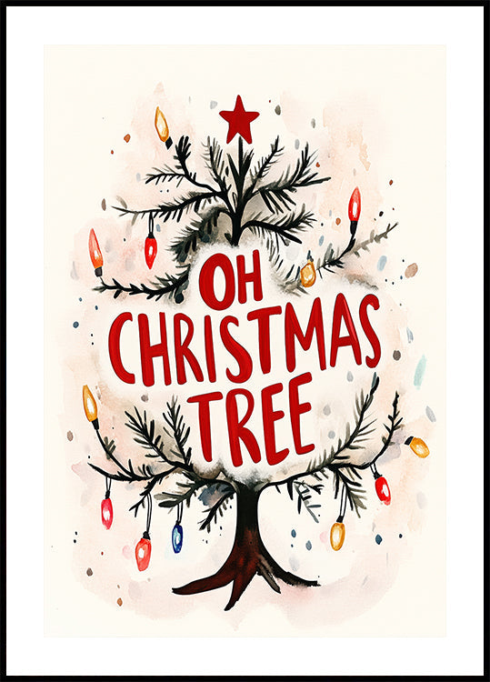 Poster cu strălucire a copacului festiv