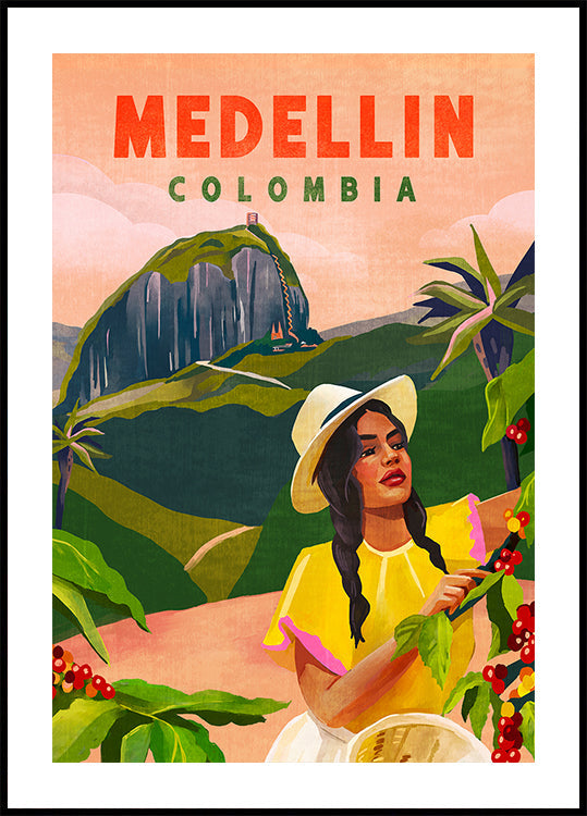 Medellin Kolumbien Travel Poster