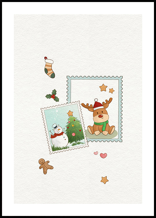 Christmas Postcard Memories Poster