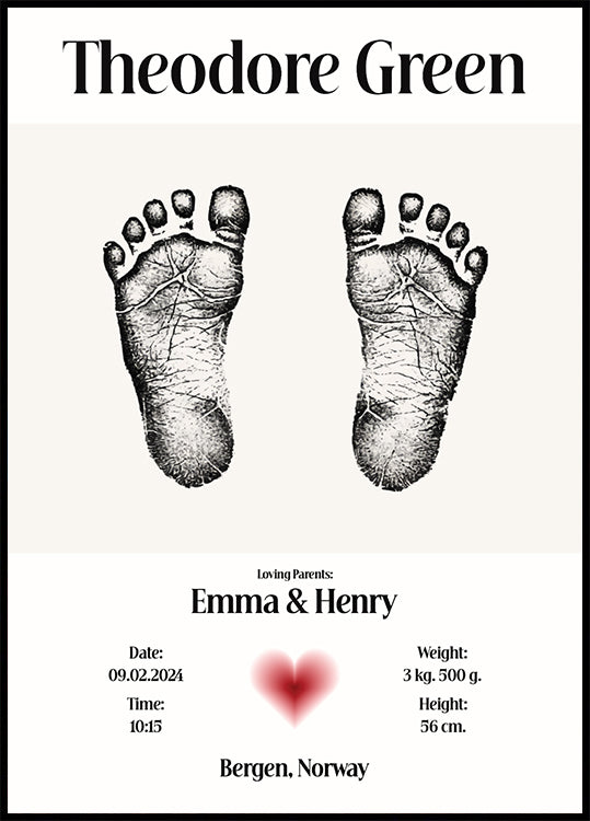 Baby Footprint personaliséiert Affiche
